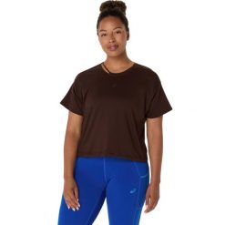 Koszulka damska Asics Nagino Flex. Brązowe t-shirty sportowe ASICS, bez wzorów, bez ramiączek. Za 240.50 zł.