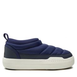 Botki Moon Boot. Niebieskie botki Moon Boot, bez wzorów, z nylonu, bez obcasa, na płaskiej podeszwie, bez zapięcia. Za 679.99 zł.