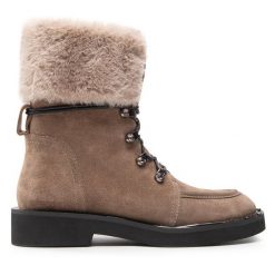 Botki Rage Age. Brązowe botki Rage Age, bez wzorów, bez obcasa, na płaskiej podeszwie, bez zapięcia. Za 339.99 zł.