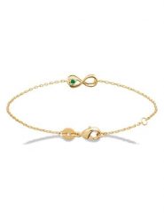 L'Atélier Précieux Pozłacana bransoletka z elementami ozdobnymi rozmiar: onesize. Zielone bransoletki l'Atelier precieux, z cyrkonią, pozłacane. Za 165.99 zł.