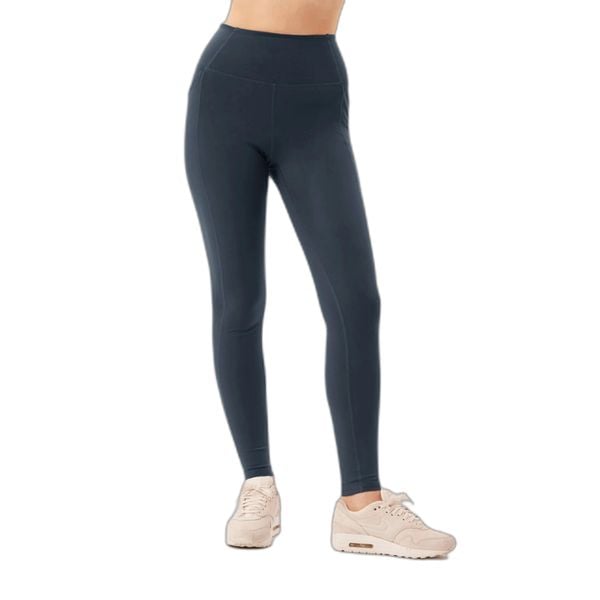 Legginsy wysoka talia 7/8 z kieszenią dla kobiet Girlfriend Collective. Niebieskie legginsy GIRLFRIEND COLLECTIVE, bez wzorów, z materiału, sportowe. Za 417.50 zł.