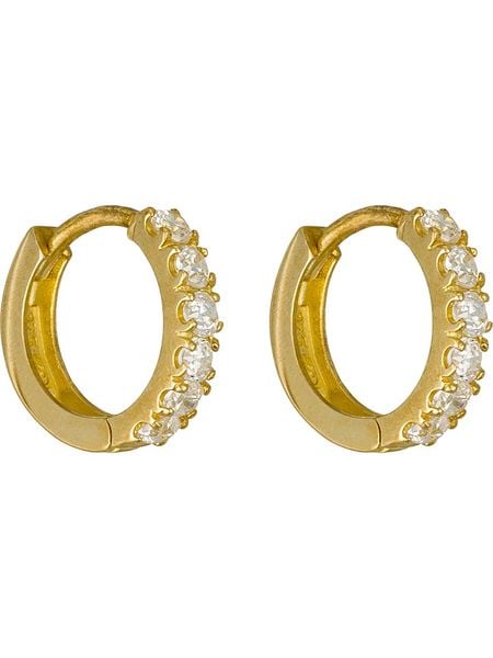 OR ÉCLAT Złote kolczyki-kreole "Quality" z cyrkoniami rozmiar: onesize. Białe kolczyki Or Éclat, z cyrkonią, złote. Za 459.04 zł.