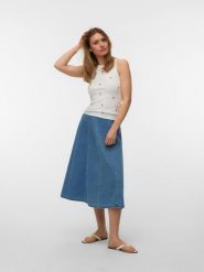 Vero Moda Top w kolorze białym rozmiar: XS. Białe topy Vero Moda, xs, bez wzorów, bez kołnierzyka, bez ramiączek. Za 39.31 zł.