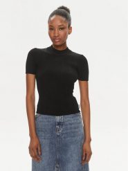 Hugo Bluzka Sarpharim 50514269 Czarny Slim Fit. Czarne bluzki Hugo, s, bez wzorów, z wiskozy, bez kołnierzyka, bez ramiączek. Za 319.99 zł.