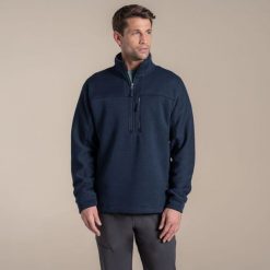 Polar zapinany do połowy Craghoppers Torney III. Niebieskie bluzy z polaru Craghoppers, bez wzorów, z polaru, trekkingowe. Za 296.55 zł.