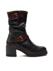 Pikolinos Botki W0B-8534C1 Czarny. Czarne botki Pikolinos, bez wzorów, ze skóry, bez obcasa, na słupku, bez zapięcia. Za 799.99 zł.