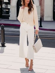 LA Angels Sweter w kolorze kremowym rozmiar: S. Brązowe swetry LA Angels, s, bez wzorów, bez ramiączek. Za 201.08 zł.