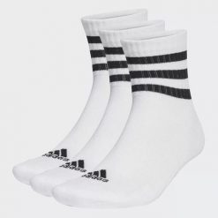Skarpety adidas 3-Stripes Cushioned Sportswear Mid-Cut Socks 3P. Białe skarpetki adidas, bez wzorów. Za 49.09 zł.
