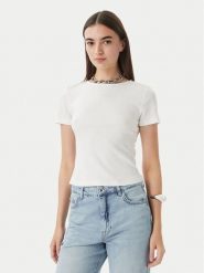 Patrizia Pepe T-Shirt 2M4522/J407-W146 Biały Slim Fit. Białe t-shirty Patrizia Pepe, m, bez wzorów, z bawełny, bez kołnierzyka, bez ramiączek. Za 609.99 zł.