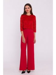 Stylove Kombinezon w kolorze czerwonym rozmiar: L. Czerwone kombinezony Stylove, l, bez wzorów, z koronki, bez kołnierzyka, bez ramiączek. Za 293.95 zł.