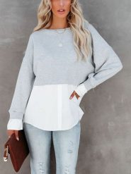 Milan Kiss Bluza w kolorze biało-szarym rozmiar: L. Białe bluzy Milan Kiss, l, z aplikacjami, bez kaptura. Za 172.08 zł.