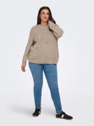 ONLY Sweter w kolorze szarobrązowym rozmiar: L-50/52. Brązowe swetry ONLY, l, bez wzorów, ze splotem, bez ramiączek. Za 101.23 zł.