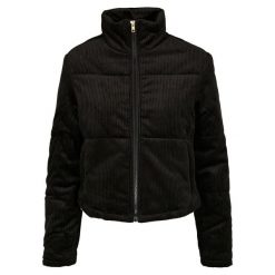 Parka damska Urban Classics corduroy puffer. Czarne płaszcze Urban Classics, bez wzorów, z puchu, bez kaptura. Za 305.50 zł.