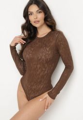 Brązowe Transparentne Body z Wiskozą w Abstrakcyjny Wzór Naliritria. Brązowe body i gorsety Born2be, bez wzorów, z wiskozy, bez ramiączek. W wyprzedaży za 84.99 zł.