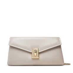 Torebka Furla. Brązowe kopertówki Furla, bez wzorów, wizytowe, bez dodatków. Za 1,859.00 zł.