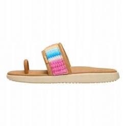 HeyDude Damskie Klapki Maui Breeze Toe Loop. Brązowe klapki Hey dude, bez wzorów, z materiału, bez obcasa, bez zapięcia. Za 199.00 zł.