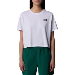 Koszulka sportowa damska The North Face Simple Dome Cropped. Białe t-shirty sportowe The North Face, l, bez wzorów, bez ramiączek. Za 163.00 zł.