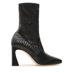 Botki Alberta Ferretti. Czarne botki Alberta Ferretti, bez wzorów, bez obcasa, na słupku, bez zapięcia. Za 2,199.00 zł.