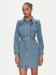 Morgan Sukienka jeansowa 251-RICOLI Szary Regular Fit. Szare sukienki Morgan, bez wzorów, z bawełny, bez kołnierzyka, bez ramiączek. Za 239.99 zł.