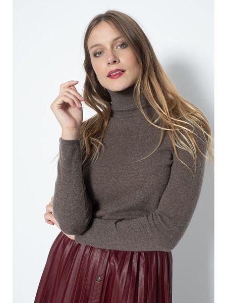 Perfect Cashmere Kaszmirowy golf "Ashley" w kolorze szarobrązowym rozmiar: XL. Brązowe swetry Perfect Cashmere, xl, bez wzorów, z kaszmiru, bez ramiączek. Za 346.18 zł.