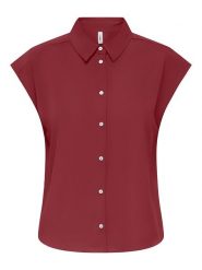 ONLY Koszula "Nova" w kolorze czerwonym rozmiar: XL. Czerwone koszule ONLY, xl, bez wzorów, z wiskozy, bez kołnierzyka, bez ramiączek. Za 83.62 zł.