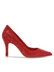 Eva Minge Szpilki ANGELA-V1518-03 Czerwony. Czerwone szpilki Eva Minge, bez wzorów, z materiału, bez obcasa, na szpilce, bez zapięcia. Za 399.00 zł.