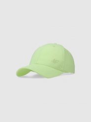 4F Czapka z daszkiem strapback uniseks - zielona XS/S. Zielone czapki z daszkiem 4f, na lato, bez wzorów, z bawełny, sportowe. W wyprzedaży za 39.99 zł.