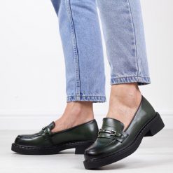 Zielone loafersy damskie mokasyny Potocki 12122. Zielone mokasyny POTOCKI, bez wzorów, ze skóry. Za 179.00 zł.