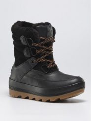Kamik Skórzane kozaki zimowe "Celestem" w kolorze czarnym rozmiar: 40. Czarne kozaki Kamik, na zimę, bez wzorów, z materiału, eleganckie, z okrągłym noskiem, bez obcasa, bez zapięcia. Za 217.02 zł.