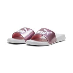 Klapki damskie Puma Popcat 20 Girlpower. Białe klapki Puma, bez wzorów, z materiału, bez obcasa, bez zapięcia. Za 159.00 zł.
