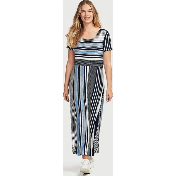 Pasiasta sukienka maxi. Zielone sukienki Cellbes, s, bez wzorów, z dżerseju, bez kołnierzyka, bez ramiączek, maxi, dopasowane. Za 229.00 zł.
