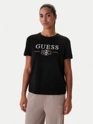 Guess T-Shirt V6RI13 KD772 Czarny Regular Fit. Czarne t-shirty Guess, xl, z aplikacjami, z lyocellu, bez kołnierzyka, bez ramiączek. Za 199.99 zł.