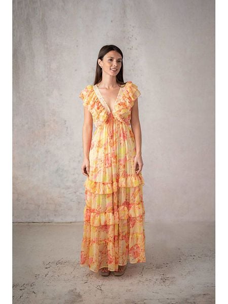 Lula Natura Sukienka w kolorze pomarańczowym rozmiar: onesize. Pomarańczowe sukienki Lula Natura, bez wzorów, bez kołnierzyka, bez ramiączek, maxi. Za 193.70 zł.