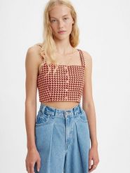 Levi´s Top w kolorze czerwonym rozmiar: S. Czerwone topy s, bez wzorów, z bawełny, bez kołnierzyka, bez ramiączek. Za 70.90 zł.