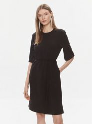 Calvin Klein Sukienka codzienna K20K206375 Czarny Regular Fit. Czarne sukienki Calvin Klein, na co dzień, bez wzorów, z syntetyku, bez kołnierzyka, bez ramiączek, proste. Za 449.99 zł.