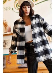 Olalook Koszula w kolorze biało-czarnym rozmiar: S. Białe koszule Olalook, s, bez wzorów, bez kołnierzyka, bez ramiączek. Za 70.45 zł.