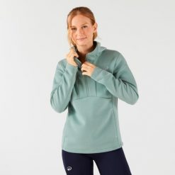Bluza tenisowa damska z kapturem, na suwak. Zielone bluzy z kapturem KUIKMA, xl, bez wzorów, z elastanu, z kapturem, tenisowe. Za 129.99 zł.
