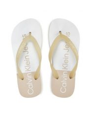 Calvin Klein Jeans Japonki Beach Sandal Flatform Monologo YW0YW01617 Écru. Japonki Calvin Klein Jeans, bez wzorów, z jeansu. Za 219.99 zł.