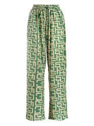 BLE Spodnie w kolorze złoto-zielonym rozmiar: S/M. Zielone spodnie materiałowe BLE, bez wzorów, z bawełny, z podwyższonym stanem. Za 88.02 zł.