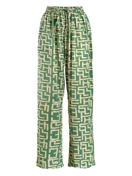 BLE Spodnie w kolorze złoto-zielonym rozmiar: M/L. Zielone spodnie materiałowe BLE, bez wzorów, z bawełny, z podwyższonym stanem. Za 101.23 zł.