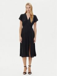 BOSS Sukienka letnia Dawarina 50532930 Czarny Relaxed Fit. Czarne sukienki Boss, bez wzorów, z jedwabiu, bez kołnierzyka, bez ramiączek. Za 1,249.00 zł.