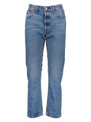 Levi's Dżinsy "501® Crop" - Regular fit - w kolorze niebieskim rozmiar: W25/L30. Niebieskie jeansy Levi's, l, z aplikacjami, z bawełny, klasyczne, z podwyższonym stanem. Za 196.70 zł.