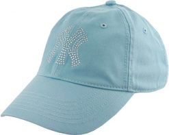 Czapka z daszkiem Ny Diamonds - lodowy błękit. Niebieskie czapki z daszkiem New Era, bez wzorów, z bawełny. Za 171.99 zł.