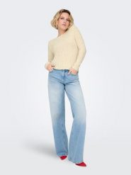 ONLY Sweter w kolorze jasnożółtym rozmiar: S. Żółte swetry ONLY, s, bez wzorów, ze splotem, bez ramiączek. Za 69.99 zł.