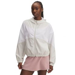 Under Armour Kurtka treningowa damska Rival Woven 6004849. Białe kurtki Under Armour, xl, bez wzorów, z elastanu, sportowe, z kapturem. Za 302.00 zł.