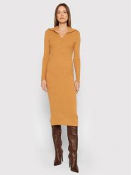 YAS Sukienka dzianinowa Cilla 26026459 Beżowy Slim Fit. Brązowe sukienki YAS, s, bez wzorów, z dzianiny, bez kołnierzyka, bez ramiączek. Za 219.99 zł.