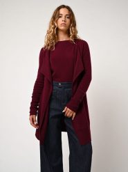 AUTHENTIC CASHMERE Kaszmirowy kardigan "Chésery" w kolorze bordowym rozmiar: S. Czerwone swetry AUTHENTIC CASHMERE, s, bez wzorów, z kaszmiru, bez ramiączek. Za 459.04 zł.