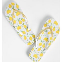Klapki z nadrukiem - Biały. Klapki marki Sinsay. Za 14.99 zł.