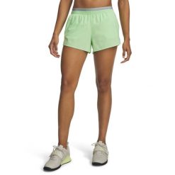 Damskie szorty Under Armour UA Vanish Woven 3in. Szare szorty sportowe Under Armour, bez wzorów, z gumy, na fitness i siłownię. Za 185.60 zł.