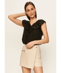 LEE RUFFLE TANK DAMSKA BLUZKA BLACK L46GAB0. Czarne bluzki Lee, l, bez wzorów, bez kołnierzyka, bez ramiączek. Za 129.99 zł.